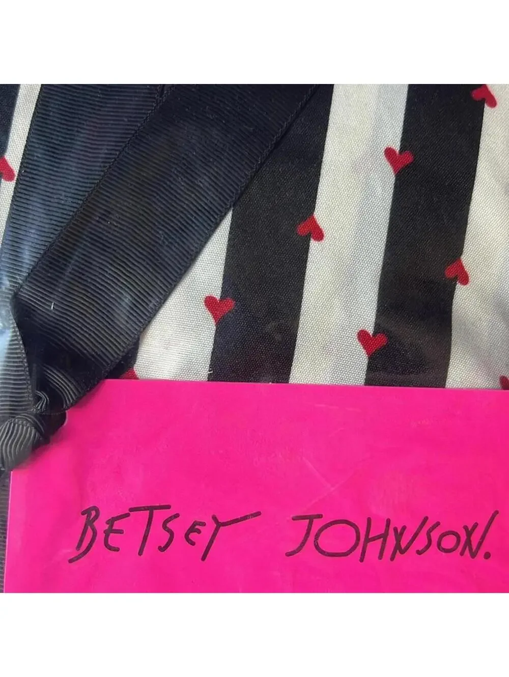 NEW Betsey Johnson KING DUVET SET Black White Stripe Cover Pillow Cases NIP